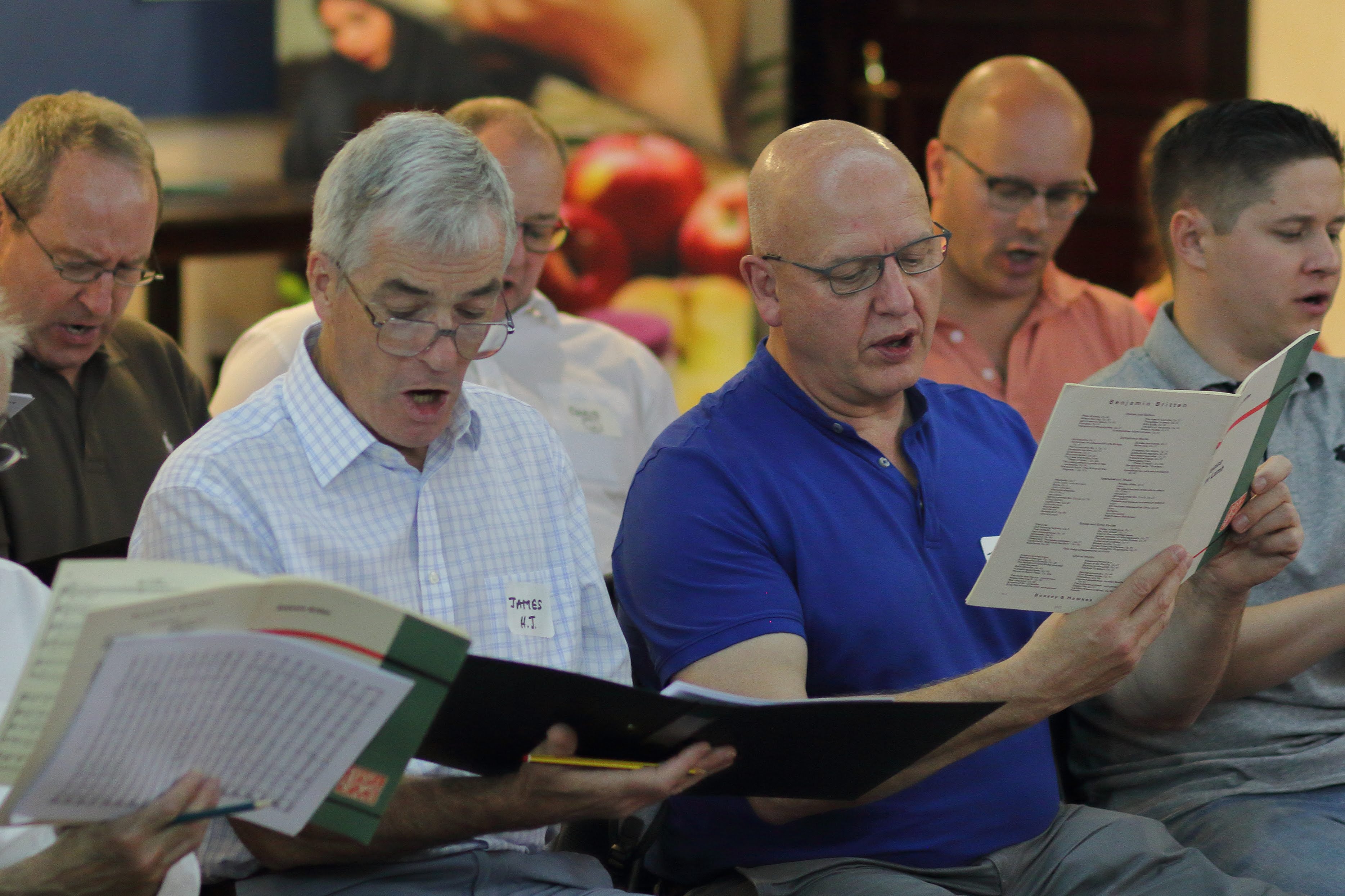 Members of Dubai Singers singing together at rehearsal